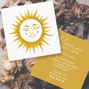 Carte De Visite Carré Sweet Sunshine Boho Line Art Gold Social Media