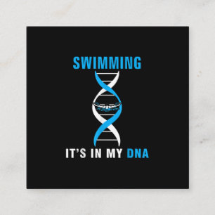 Carte De Visite Carré Swimming Its In My DNA Funny Swimer Cool Love