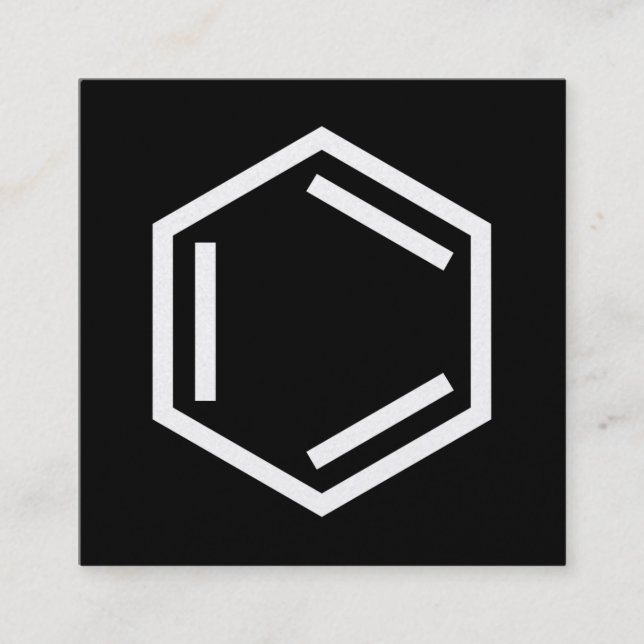 CARTE DE VISITE CARRÉ SYMBOLE D'ANNEAU BENZENE (Devant)