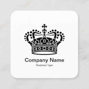 Carte De Visite Carré Symbole de couronne - noir sur le blanc