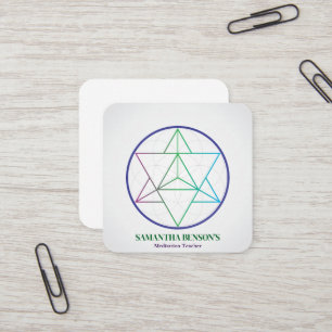 Carte De Visite Carré Symbole de géométrie sacrée moderne Merkabah