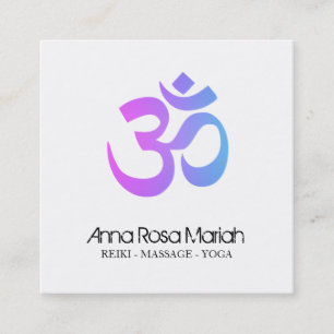 Carte De Visite Carré *~* Symbole Om de Yoga Energy Healer moderne