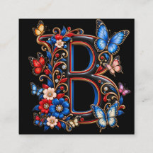 T-shirt pour femmes à fleurs initiales lettre B él