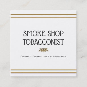 Carte De Visite Carré Tabac blanc de minimilist de crête d'aigle d'or