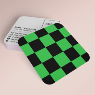Carte De Visite Carré Tableau de contrôle moderne Ajouter logo noir vert