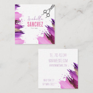 Carte De Visite Carré tache de peinture de parties scintillant