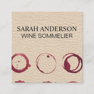 Carte De Visite Carré Tache de vin sur cuir