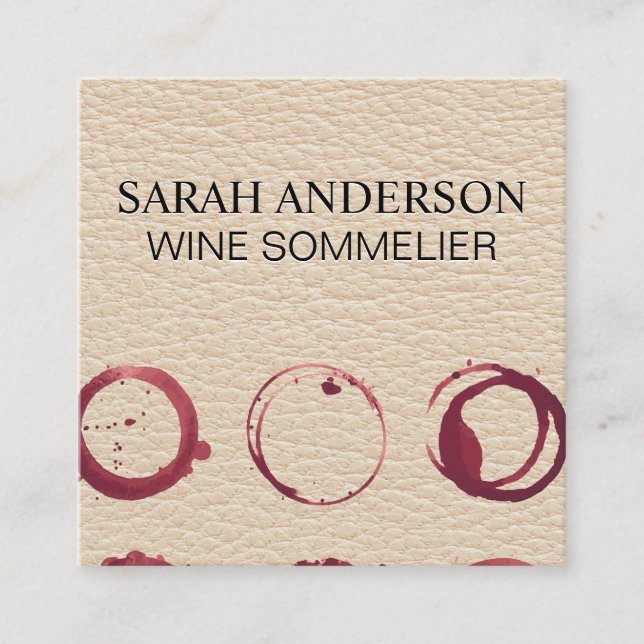 Carte De Visite Carré Tache de vin sur cuir (Devant)