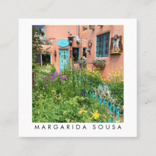 Carte De Visite Carré Taos Adobe Door Photo Voyage Tourisme Hospitalité