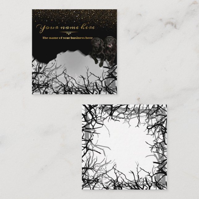Carte De Visite Carré "tarjeta de negocios personalizada  con animal" (Devant / Derrière)