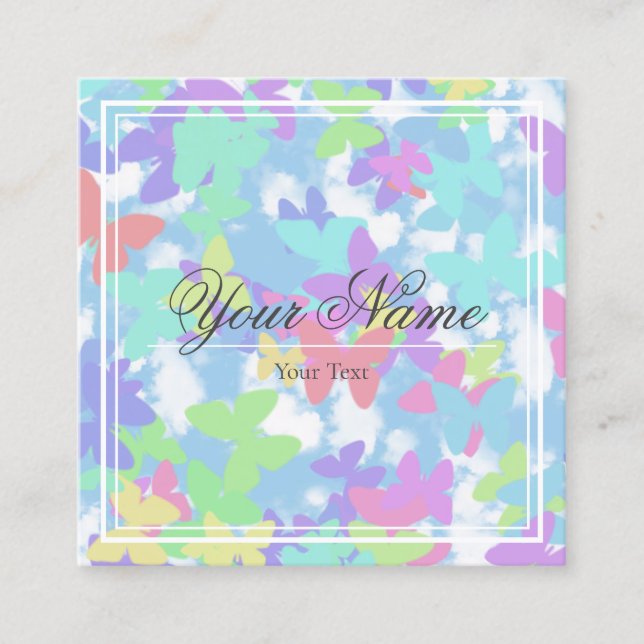 Carte De Visite Carré Tarjeta de Visita - Mariposas (Devant)