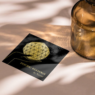 CARTE DE VISITE CARRÉ TAROTS MOYENS PSYCHIQUES FORTUNE TELLER NOIR