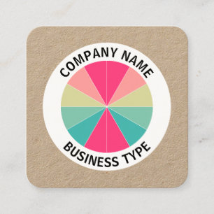 Carte De Visite Carré Tarte Abstraite 01 - kraft