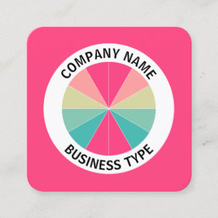 Carte De Visite Carré Tarte Abstraite 01 - Rouge #FF407F