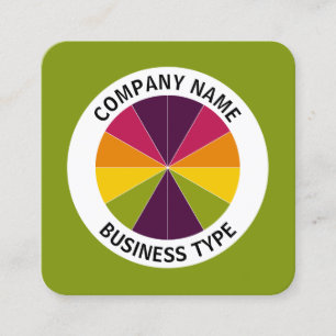 Carte De Visite Carré Tarte Abstraite 02 - Vert #809711