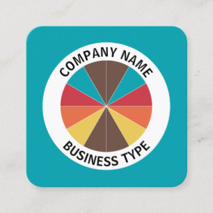 Carte De Visite Carré Tarte Abstraite 05 - Bleu #009FAE