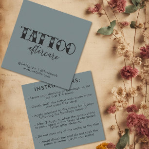 Carte De Visite Carré Tatouage Artiste Professionnel Instructions pour l
