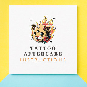 Carte De Visite Carré Tatouage Instructions de post-soins Creative Artsy