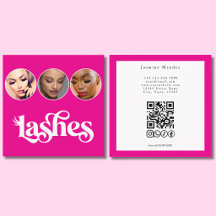 Technicien de Cils Code QR 3 Photos Rose Vibrant C
