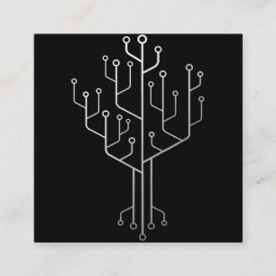 Carte De Visite Carré Technique du programmeur programmeur de l'arbre de