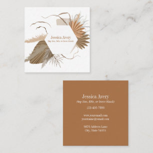 Carte De Visite Carré Terracotta Floral Boho Tropical