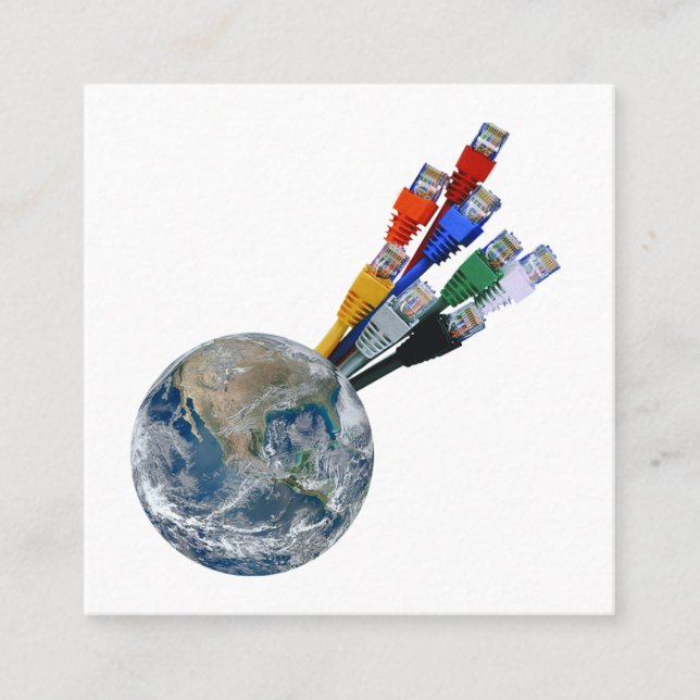 Carte De Visite Carré Terre connectée au réseau Ethernet (Devant)