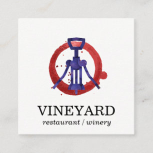 Carte De Visite Carré Texture brossée expressive / Ouvrage de vin