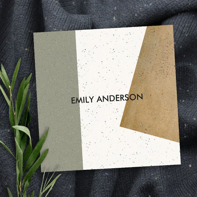 CARTE DE VISITE CARRÉ TEXTURE CÉRAMIQUE MODERNE ABSTRAITE GÉOMÉTRIQUE (Créateur téléchargé)