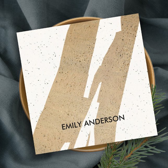 CARTE DE VISITE CARRÉ TEXTURE CÉRAMIQUE MODERNE ABSTRAITE GÉOMÉTRIQUE (Créateur téléchargé)