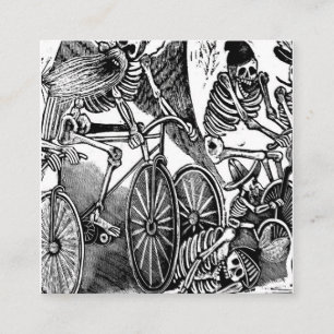 Carte De Visite Carré The Skeletons (Les Calaveras) Riding Cycles