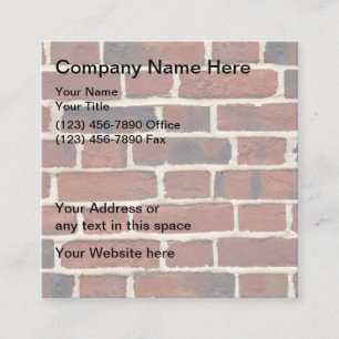 Carte De Visite Carré Thème de mur de brique remodelé