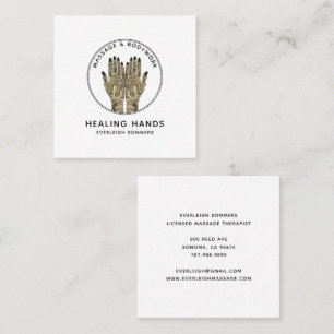 Carte De Visite Carré Thérapeute de Massage Corps Mehndi Henna Carré Bu