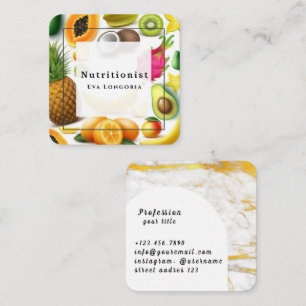 Carte De Visite Carré Thérapeute en nutrition Santé et Bien-être