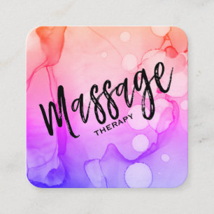 Carte De Visite Carré *~* Thérapie de massage d'aquarelle - Thérapeute