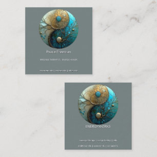 Carte De Visite Carré Tides of Balance Yin Yang Design