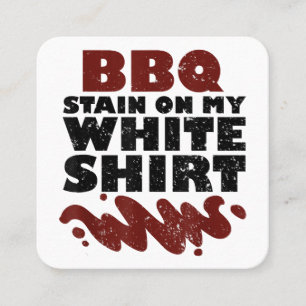 Carte De Visite Carré Tige barbecue sur mon blanc