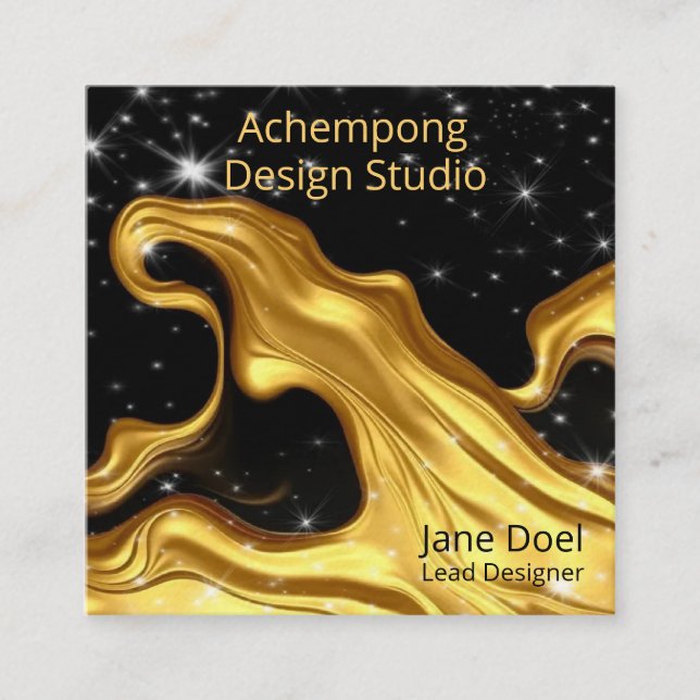 Carte De Visite Carré Timeless Gold Elegance – Designer Brand Opulent Go (Devant)