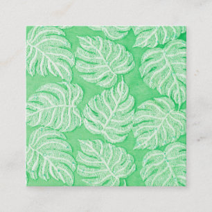 Carte De Visite Carré Tissu de pelouse vert perroquet pour l'été