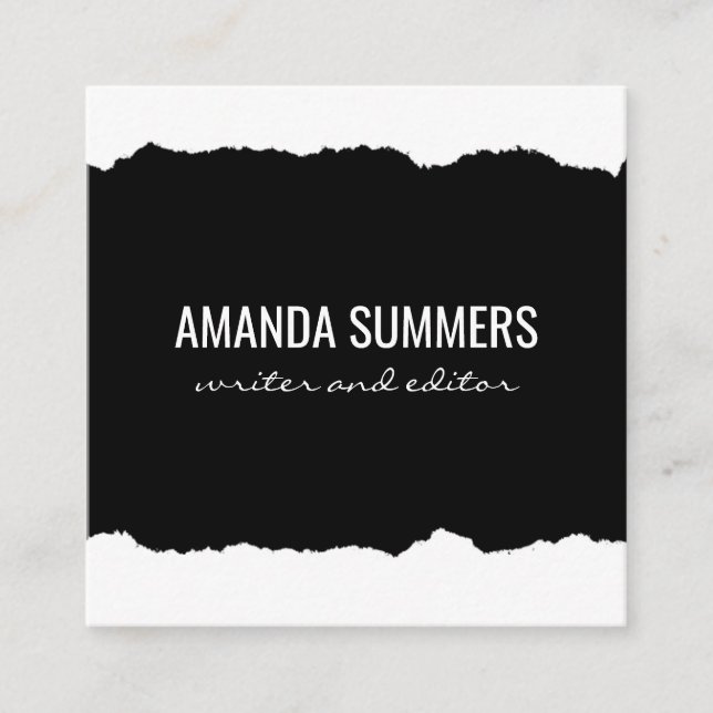 Carte De Visite Carré Tissu désossé (Devant)