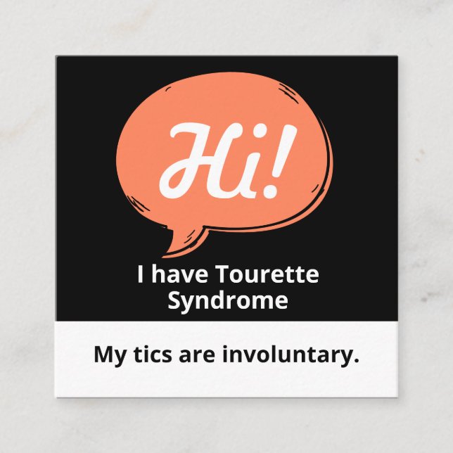 Carte De Visite Carré Tourette Syndrome Speech Bubble Volunteer Lanyard  (Devant)