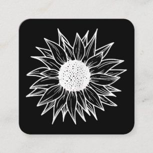 Carte De Visite Carré Tournesol Jolie fleur fleur sauvage multicolore