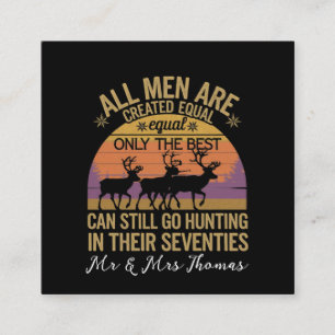 Carte De Visite Carré Tous les hommes égalent Go Chasse 70 Coucher de so