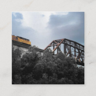 Carte De Visite Carré trains à locomotive traversant le pont de Thebes
