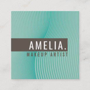Carte De Visite Carré TRENDY MODERN BUSINESS lignes courbes menthe jade