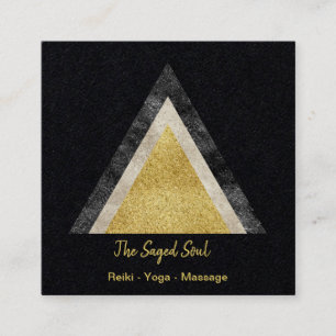 Carte De Visite Carré Triangle Géométrique Doré Simulée Parties scin