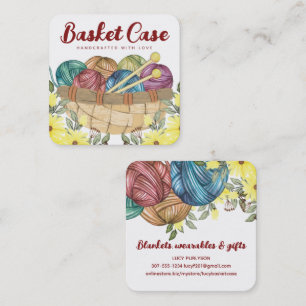 Carte De Visite Carré Tricot de fils aiguilles tricot artisanat carré