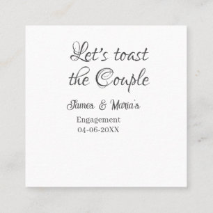 Carte De Visite Carré Trinquons pour la fête de fiançailles du couple no