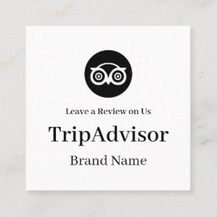 Carte De Visite Carré TripAdvisor QR Lien de retour d'information pers