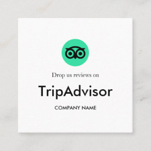 Carte De Visite Carré TripAdvisor QR Square Avis Style d'entreprise
