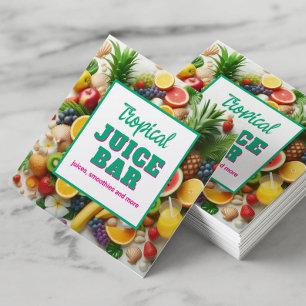 Carte De Visite Carré Tropical Juice Blend & Smoothie Juice Bar